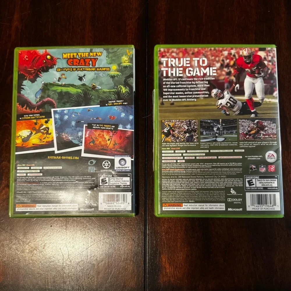 Xbox 360 TWO E for Everyone: Rayman Origins & Madden NFL 12